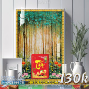 Lịch tết tranh lụa 3d canvas-2678TL LT