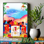 Lịch tết tranh lụa 3d canvas-2689TL LT