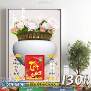 Lịch tết tranh lụa 3d canvas-2790TL LT