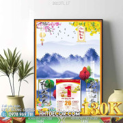 Lịch tết tranh lụa 3d canvas-2813TL LT