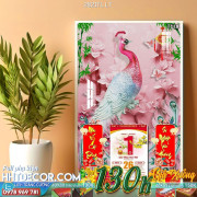 Lịch tết tranh lụa 3d canvas-2821TL LT