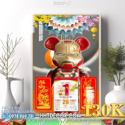 Lịch tết tranh Kawas gấu Bearbrick, Phi hành gia-290GP LT