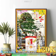 Lịch tết tranh bonsai, Mai Đào tết-292BS LT