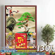 Lịch tết tranh bonsai, Mai Đào tết-359BS LT