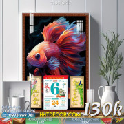 Lịch tết tranh hoa sen, cá chép-3608TCK LT