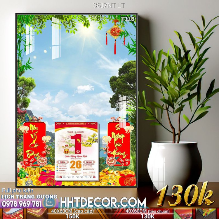 Lịch tết tranh phong cảnh decor-3617NT LT