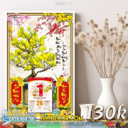 Lịch tết tranh bonsai, Mai Đào tết-398BS LT