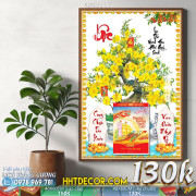 Lịch tết tranh bonsai, Mai Đào tết-426BS LT