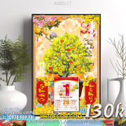 Lịch tết tranh bonsai, Mai Đào tết-428BS LT
