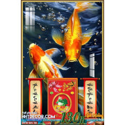Lịch tết tranh hoa sen, cá chép-4430TCK LT