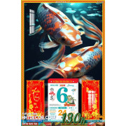 Lịch tết tranh hoa sen, cá chép-4647TCK LT