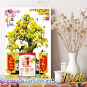Lịch tết tranh bonsai, Mai Đào tết-466BS LT