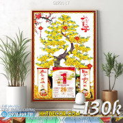 Lịch tết tranh bonsai, Mai Đào tết-527BS LT
