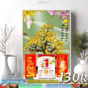 Lịch tết tranh bonsai, Mai Đào tết-550BS LT