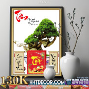 Lịch tết tranh bonsai, Mai Đào tết-551BS LT