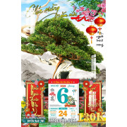 Lịch tết tranh bonsai, Mai Đào tết-552BS LT