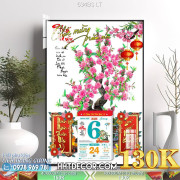 Lịch tết tranh bonsai, Mai Đào tết-634BS LT