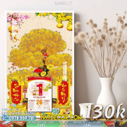Lịch tết tranh bonsai, Mai Đào tết-654BS LT