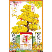 Lịch tết tranh bonsai 12 12 21 vuong LT