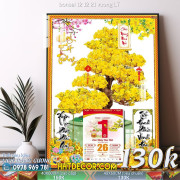 Lịch tết tranh bonsai 12 12 21 vuong LT