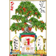 Lịch tết tranh bonsai cay sung 8 3 vuong LT
