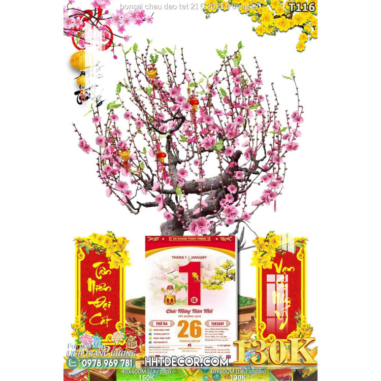 Lịch tết tranh bonsai chau dao tet 21 6 2021 truong LT