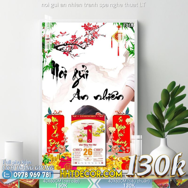 Lịch tết tranh noi gui an nhien tranh spa nghe thuat LT