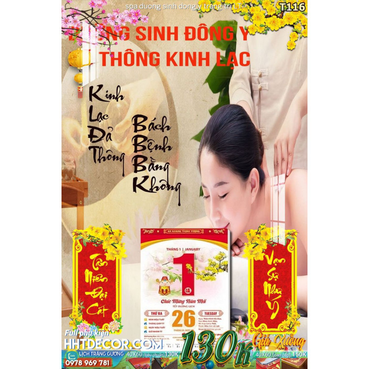 Lịch tết tranh spa duong sinh dong y trang tri LT