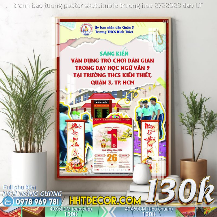 Lịch tết tranh tranh bao tuong poster sketchnote truong hoc 2722023 dao LT