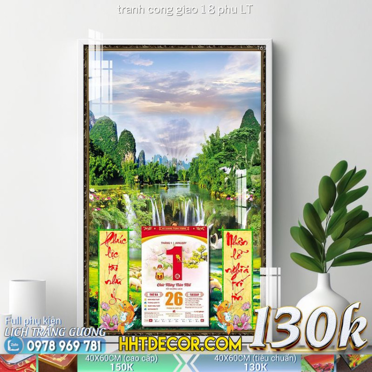 Lịch tết tranh tranh cong giao 1 8 phu LT