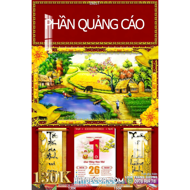 Tranh lịch tết treo tường trang trí