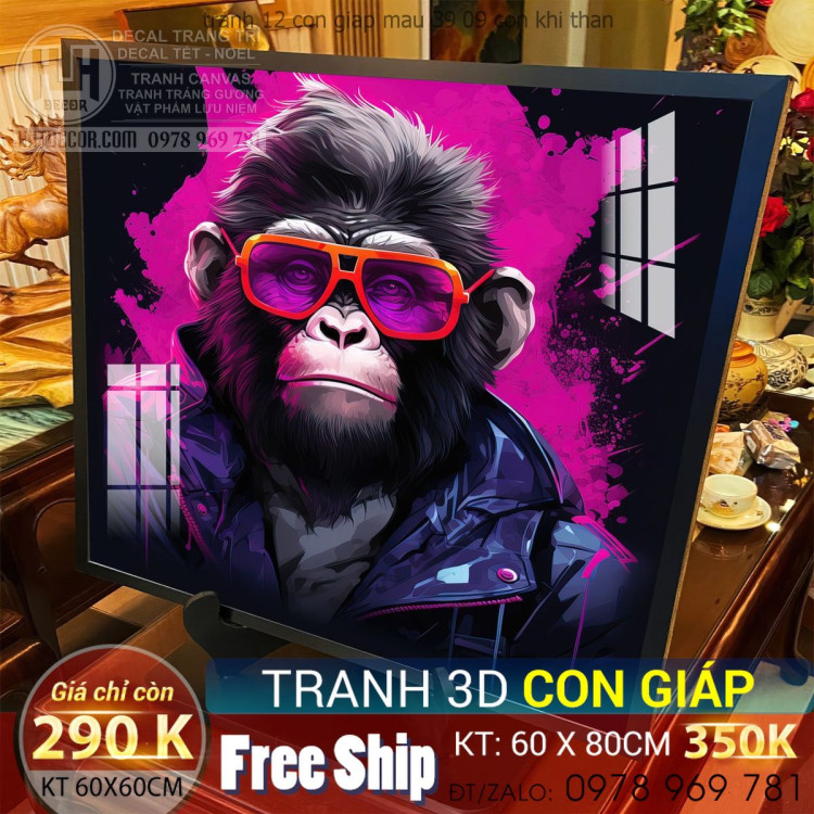 tranh 12 con giap mau 39 09 con khi than