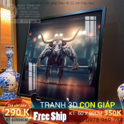 tranh 12 con giap mau 45 02 con trau suu