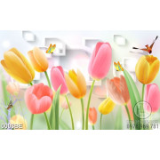 Tranh psd bếp hoa tulip