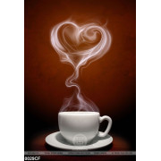 Tranh trái tim trang trí trên mặt ly cà phê socola