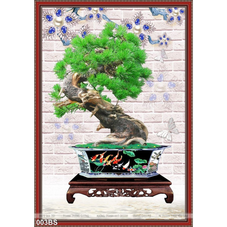 Tranh bonsai nghệ thuật psd