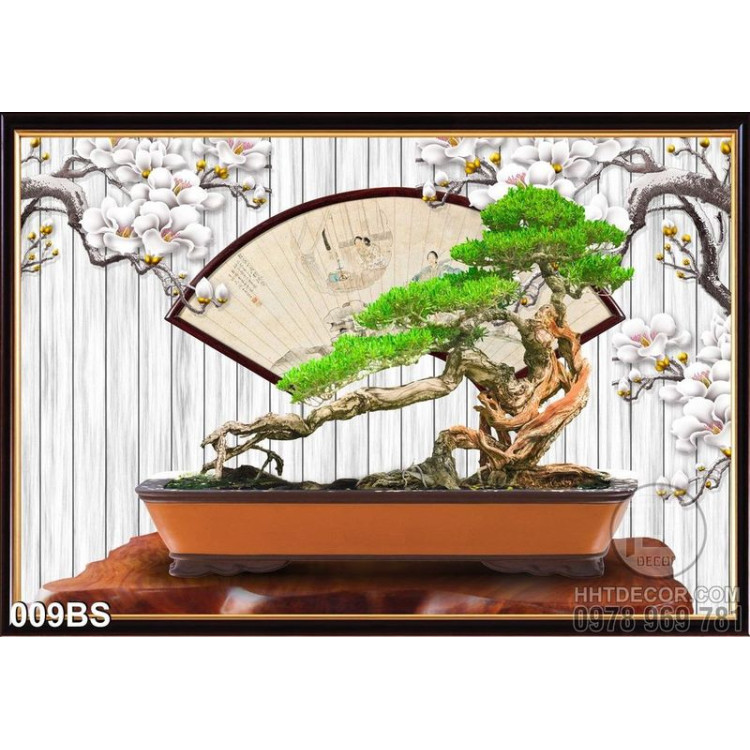 Tranh bonsai tạo kiểu nghệ thuật psd