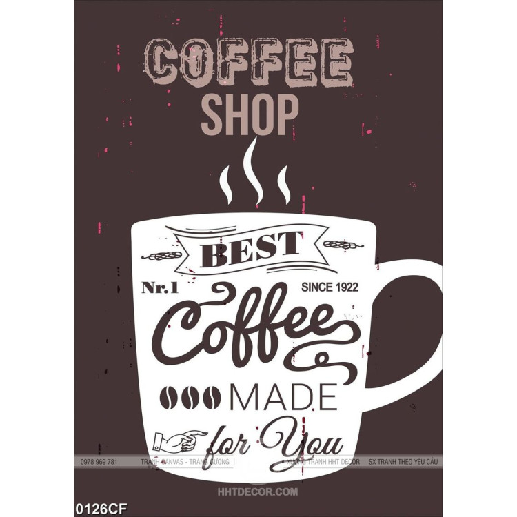 Tranh vẽ trang trí cửa hàng cà phê