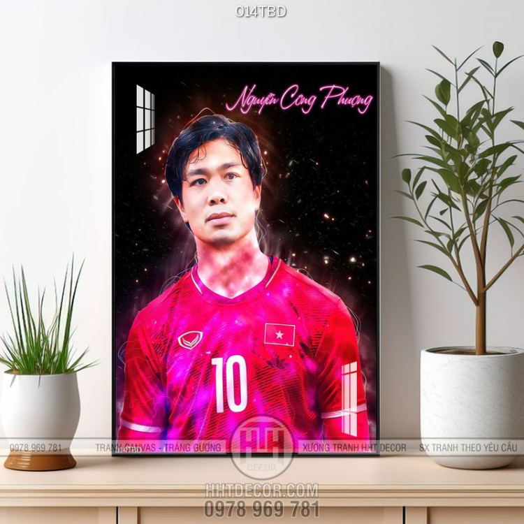 Tranh cầu thủ Nguyễn Công Phượng của đội tuyển quốc gia