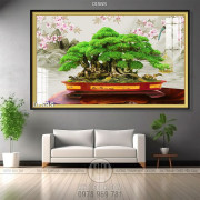 Tranh bonsai nghệ thuật 3d phong cảnh