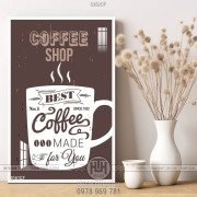 Tranh vẽ thiết kế logo quán cà phê 3d