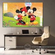 Tranh 3D trẻ em chuột Mickey dán tường