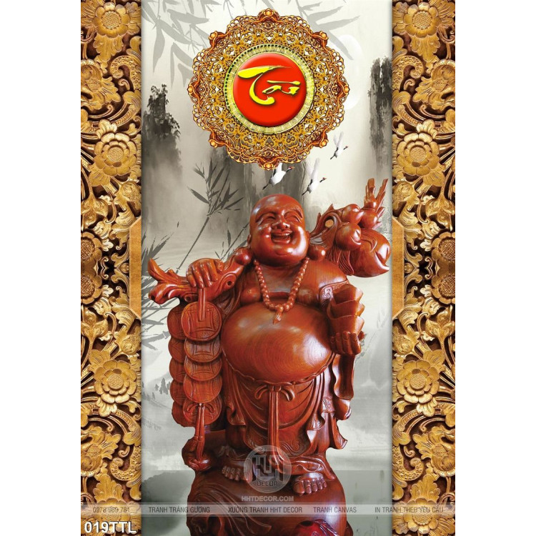 Tranh Tài Lộc, tranh Tết Phật Di Lặc điêu khắc gỗ