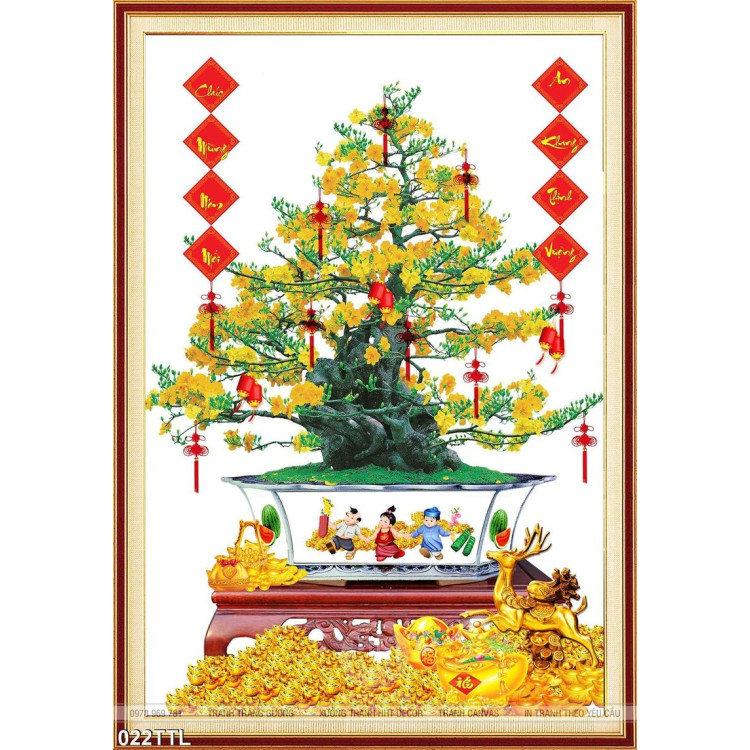 Tranh Tài Lộc, tranh Tết cây mai in lịch đẹp