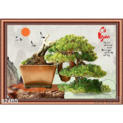 Tranh bonsai dáng độc cội nguồn