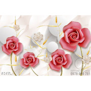 Tranh lụa 3D hoa hồng đẹp