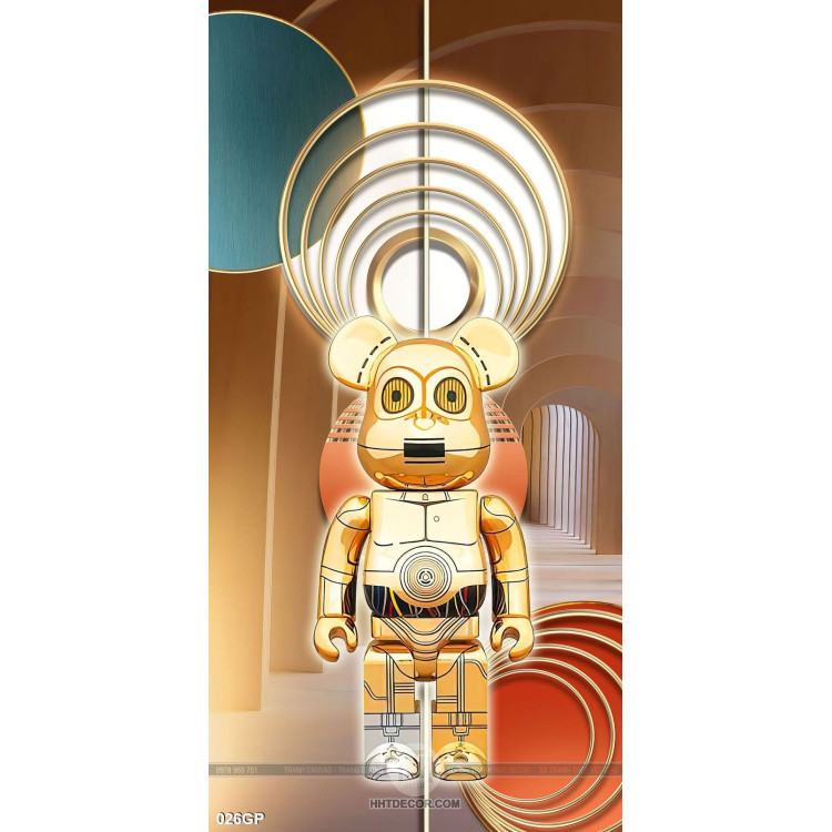 Tranh gấu bearbrick treo tường nổi bật