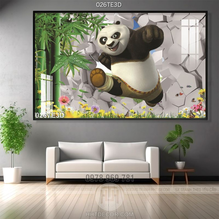 Tranh 3D trẻ em kung fu Panda