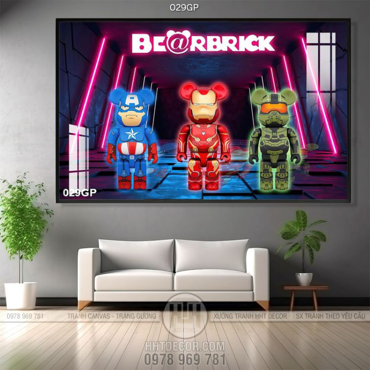 Tranh treo tường gấu bearbrick chất lượng cao