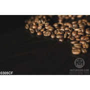 Tranh những hạt cà phê trên mặt bàn gỗ
